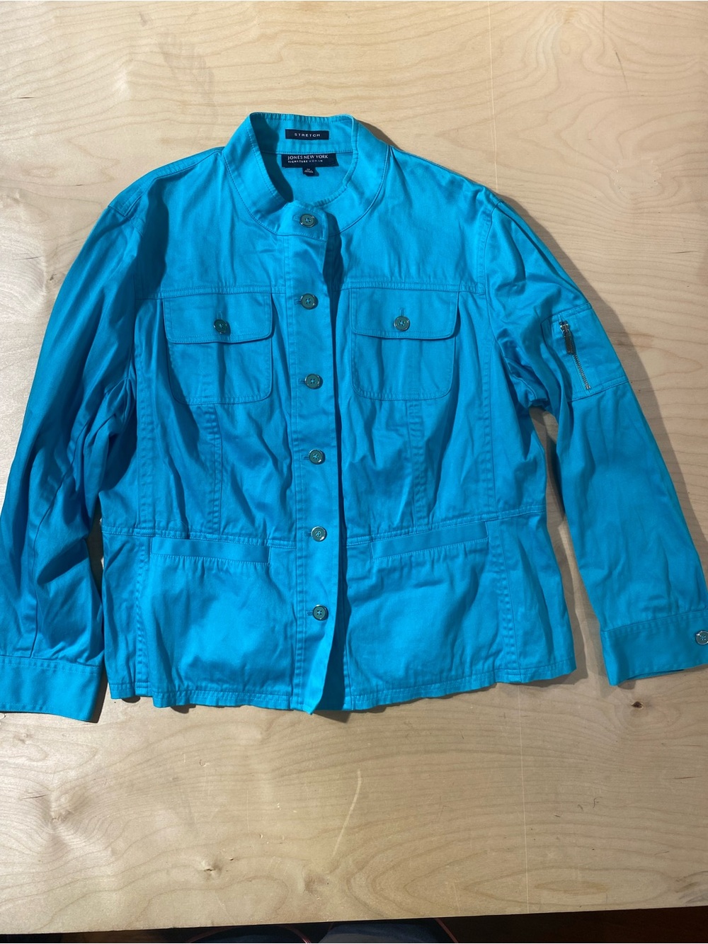 Jones New York Bright Turquoise Utility Jacket 1X (SO) - Picture 3 of 10